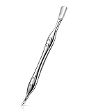 FERYES Corta Cutículas con Tenedor, Herramienta 2 en 1 para el Cuidado de las Uñas, Herramienta de Acero Inoxidable para Manicura y Pedicura - Plateado