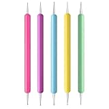 5 piezas de set de plumas para puntuaciones, pluma de puntos de uñas, pluma de puntuaciones para marmoleado herramienta de esmalte de uñas manicura set de arte de uñas con puntos, set de herramientas