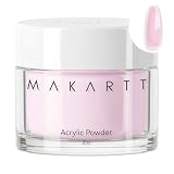 Makartt Polvo Acrílico Rosa de Larga Duración 56g para Extensiones de Uñas | Larga duración, ideal para esculpir, modelar y decorar uñas en 3D, apto para profesionales
