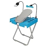 Silla de Taburete de Pedicura Profesional Taburete de Reposapiés Antideslizante, Reposapiés de Pedicura con Lupa LED Y Ventilador de Secado, Reposapiés de Belleza para una Pedicura Fácil en Casa sin D