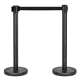 PINNERS Poste Separador Cinta Extensible 3 metros (2uds), Postes Separadores, Cinta No Pasar, Cinta Delimitadora, Poste Cinta Extensible Retráctil, Cinta Prohibido el Paso, Barrera Extensible 3 m