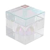 Plato de Vidrio con Tapa para Decoraci n de U as Recipiente Profesional para Lavado de Pinceles y Almacenamiento de Mon mero Transparente y Resistente 4 cm de Di metro Dise o Cuadr
