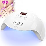 Lámpara UV Uñas Profesional,NAILGIRLS Lámpara UV LED 36W con 3 Temporizadores 18 Cuentas de Luz UV para Uñas,Secador de Uñas Profesional con Pantalla LCD,Lampara LED Manicura Pedicure Salón del Hogar