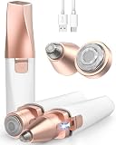 Rasuradora Facial Mujer recortadora de cejas electrica: iFANZETECH Rasuradora Facial Electrica Eliminar el Vello sin Dolor con Luz Smartlight Labio Superior, Barbilla, Mejillas y Cejas Regalo Mujer