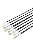 Elan Set de 8 Pinceles Angulados Tipo Cerda con Pelo Sintetico