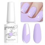 Vishine 8ml Pastel Gel Nail Polish Macaroon Violet Gel Polish Soft Bright Colors Long-Lasting Soak Off Nail Art Manicure Salon at Home, L201