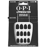 OPI xPRESS/ON Uñas Artificiales, hasta 14 días de duración, envase sostenible, con pegamento para uñas, esmalte de uñas Tono Lady in Black - Negro