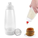 YiliYa Dispensador de Masa,Manual Mano Bateador Botella de Mezcla Botella con Bola Agitadora para Panqueques Waffles Crepes y Más