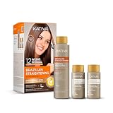 Kativa Kit Alisado Brasileño - Tratamiento Alisado Profesional en casa - Hasta 12 Semanas de duración - Alisado Keratina - Keratina Vegetal - Sin formol - Fácil de aplicar.