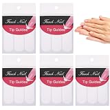 Prasacco 5 hojas de 240 plantillas de uñas francesas, pegatinas de uñas blancas, decoraciones artísticas para manicura