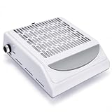 Lnopever 100W Aspirador UñAs Profesional, Con Filtro Aspirador UñAs, Velocidad Regulable Aspirador Manicura, Para Salones De Manicura, Manicura, Grabado, Pulido (Blanco)