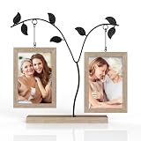 Aresvrgo Marco de Fotos Personalizado con áRbol MetáLico,Para 4 Fotos