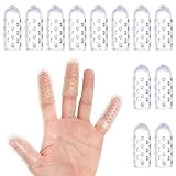 AFCJLTO 12x Protector de Dedos, Manga de Dedos, protectores de dedos de gel con orificios de aireación, protectores de dedos para puntas de los dedos, protectores de dedos transpirables, Transparente