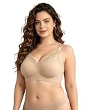 Power Flower Sujetador Mujer Sin Aros Sin Costuras, Sujetador Cómodo de Cobertura Completa, Soporte Push Up, Sujetador Camiseta para Uso Diario, Tallas S-5XL (33004-Deep Nude, 2XL-3XL)
