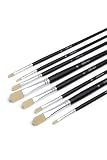 Elan Set de 8 Pinceles Lengua de Gato Tipo Cerda con Pelo Sintetico
