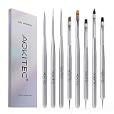 Aokitec Set de 8 Pinceles para Uñas y Manicura Francesa | Pinceles para uñas acrílicas, decoración y manicura francesa; ideales para salón y proyectos DIY