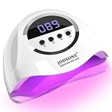 JODSONE Lámpara de uñas semipermanentes UV LED 320W, Lámpara de uñas profesional con 72 luces duales, sensor automático 4 temporizadores 10/30/60/99s, pantalla LCD para salón y hogar