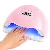 Lámpara Uñas Semipermanentes 180W UV Led con 36 LED, Secadora Gel Uñas Profesional, Sensor Automático, 4 Temporizadores y Pantalla LCD para Hogar y Salón