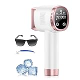 21J Depiladora Laser con Función de Refrigeración, 600-1200NM Depiladora Luz Pulsada con 9 Niveles de Energía, Pantalla Táctil LCD para Mujer y Hombre, Bikini, Axilas, Cara, Cuerpo Rosa