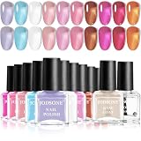 JODSONE Jelly Juego de esmaltes de uñas, 10 colores con 2 piezas de base y capa superior de secado rápido, regalos de vacaciones para mujeres