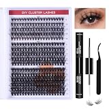 Kit pestañas pelo a pelo Kit de extensión de pestañas DIY com 320 peças de pegamento y sellado de pestañas, 30D+40D+50D Kit Pestañas Postizas, 8-16mm Pestañas Postizas Individuales con Pinzas
