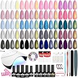 VANREESA 25Pcs Kit Uñas Semipermanentes con Lámpara U V Kit Manicura | 20 Colores de Pintauñas Semipermanentes con Base Top Coat Esmaltes Semipermanentes para uñas Regalo para Mujeres