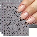 Zosutetoxo 6 hojas de adhesivos para uñas de leopardo autoadhesivos en diseño rosa marrón blanco para decoración de otoño