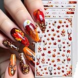 Pegatinas Uñas Otoño Pegatinas de Hojas de Arce para Uñas | Decoraciones Uñas Otoño Pegatinas Uñas 3D para DIY Nails, Diseños Uñas, Deco Uñas