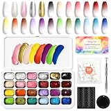 Shining She Esmaltes Semipermanentes, 24 Colors Paleta Gel Ombre Uñas