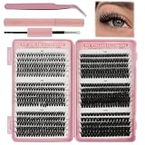 Kit Completo de 570 Pestañas Postizas Naturales,Tipo Racimo Ruso en 30-40-50-60-80-100D (8-16 mm),Extensiones Individuales Pelo a Pelo,con Herramientas,para Principiantes y Uso Diario o Eventos Especi