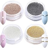 3D Micro Nail Caviar Beads Decoracion uñas Semipermanentes Plata Oro Rosa Dorado Negro 0.4mm Mini Cuentas de Acero Inoxidable Nail Art Accesorios
