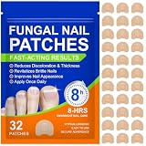Fungal Nail Patches 32 Pcs,Parches para Hongos Uñas Pies,Tratamiento Hongos Uñas Pies para Hongos en Uñas de Pies y Manos,Nail Repair Patch para Uñas Dañadas,Amarillas y Engrosadas,Reparación Nocturna