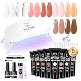 ROSALIND Gel Extensión de Uñas Kit Completo 8 Colores 10ml Uñas de Gel Set