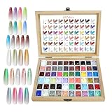 60 Colores Paleta Gel ombres Uñas, Paleta De Gel Para Degradado De Uñas | Geles Para Uñas Pat Ombring, Kit De Uñass Degradado De Verano Para Cubrir La Línea Del Lecho Ungueal