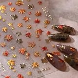 Pegatinas para Uñas de Otoño Hoja de Arce para Mujere | Patrón de Hoja de Arce de Otoño,Decoración de Uñas Otoño, Hojas de otoño,Para Mujeres